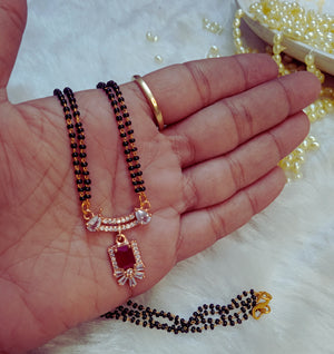 pink diamond mangalsutra