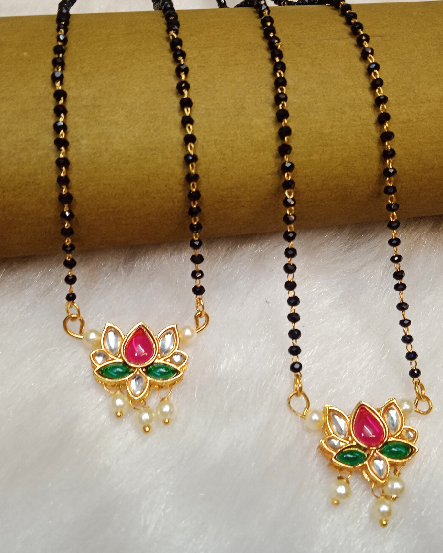 Lotus crystals mangalsutra