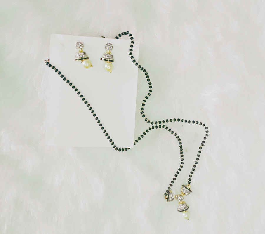 white bead mangalsutra